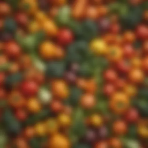 A close-up of various gas-producing vegetables showcasing their textures and colors.