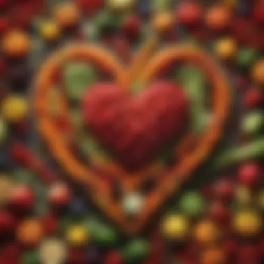 Vibrant Heart-Healthy Choices A colorful array of fruits and vegetables showcasing heart-healthy choices