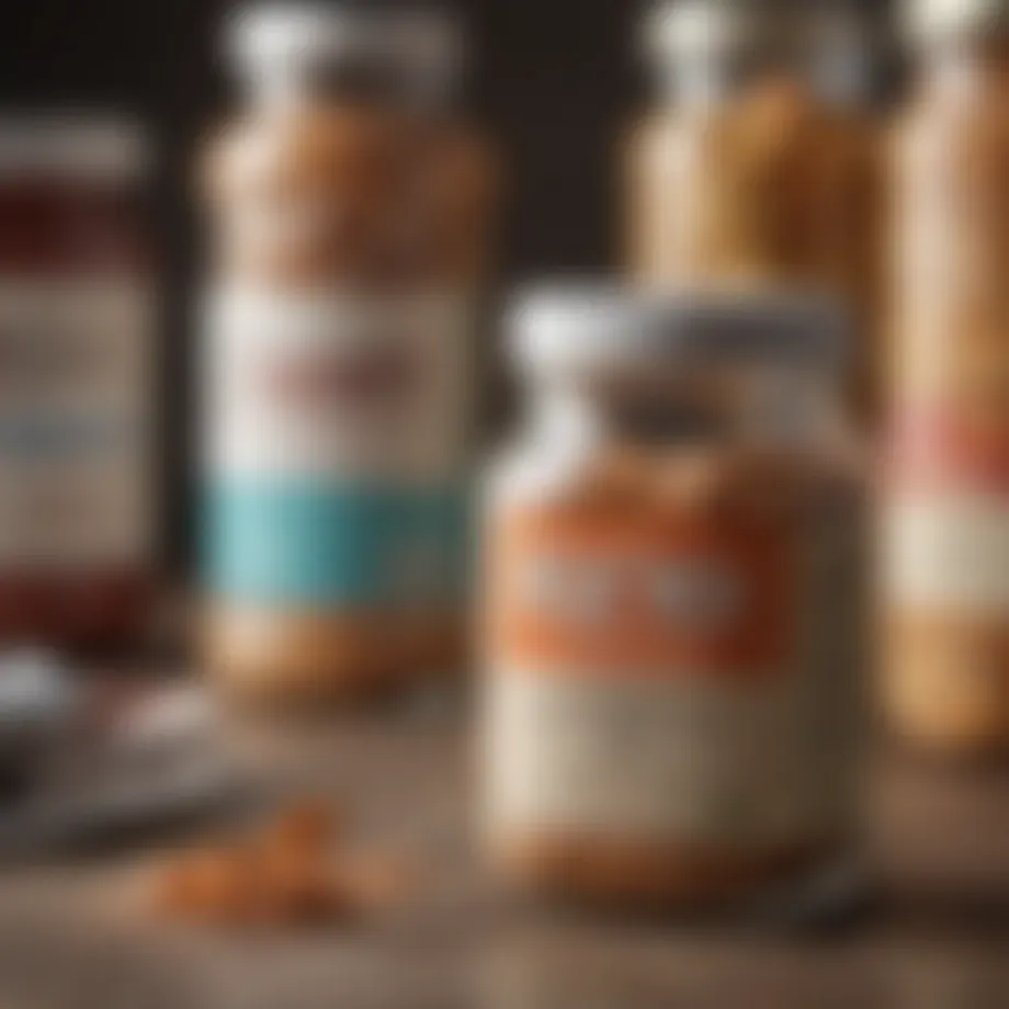 Variety of keto-friendly sweeteners in jars