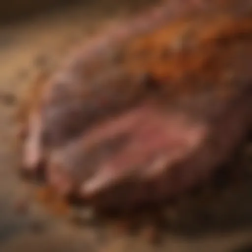 A close-up view of aromatic spices used in Longhorn steak rub