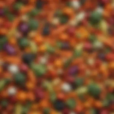 A Vibrant Array of Sugar-Free Vegetables A colorful assortment of sugar-free vegetables displayed artistically.