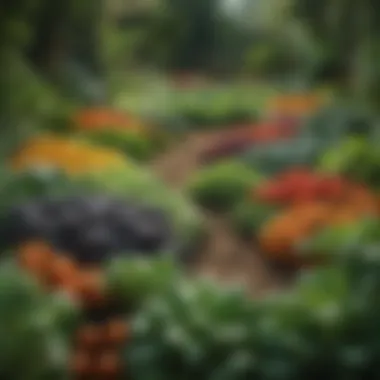 A vibrant garden full of fresh sugar-free vegetable plants.