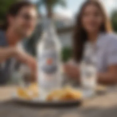 A serene outdoor setting with friends enjoying White Claw, capturing its social aspect.