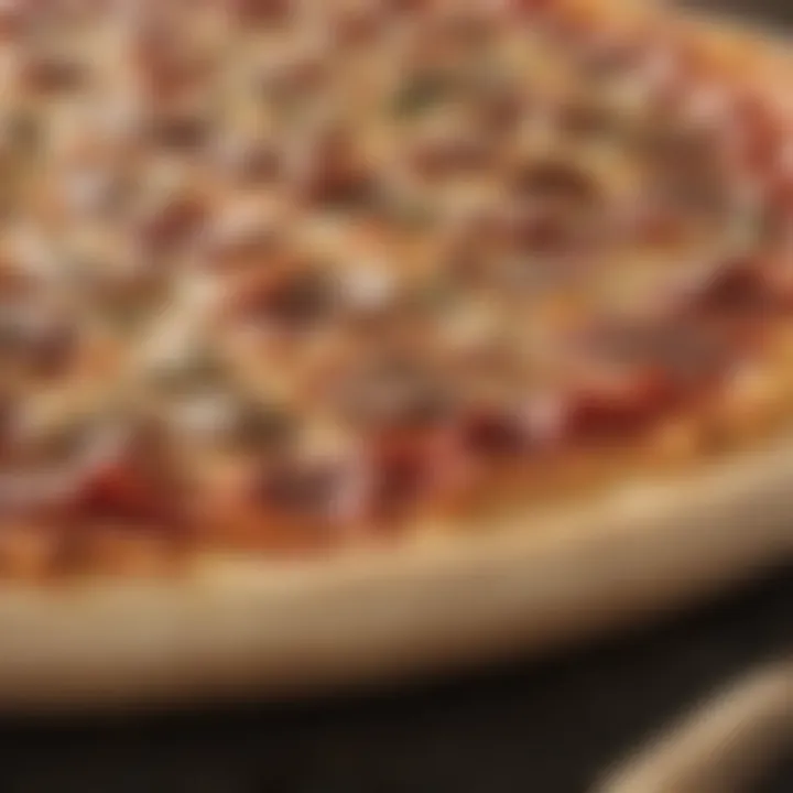 Close-up of a wooden pizza peel showcasing its smooth surface.