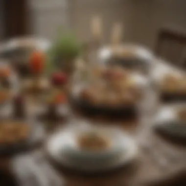 Beautifully set table for Seder meal, adorned with traditional items.