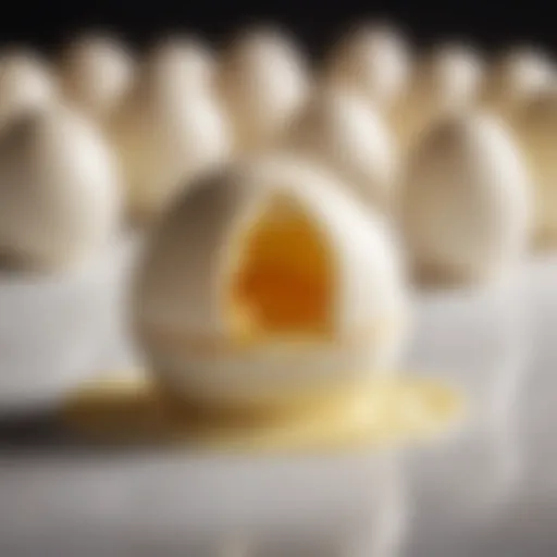 A rich and creamy vanilla filling in an elegant egg-shaped confection.