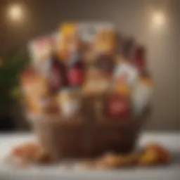 Elegant gourmet gift basket filled with artisanal treats
