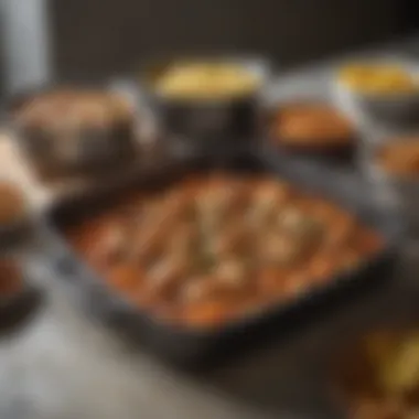Diverse Culinary Creations with Roasting Pans A variety of dishes prepared in an electric roasting pan