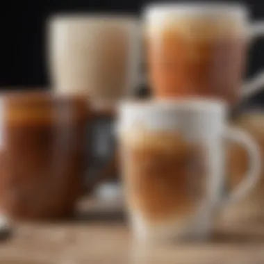 Variety of mug materials displaying different levels of staining.