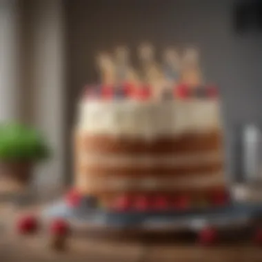 Artfully decorated vegan birthday cake
