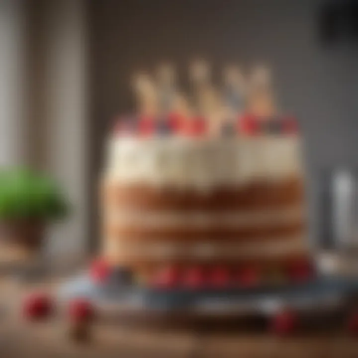 Artfully decorated vegan birthday cake