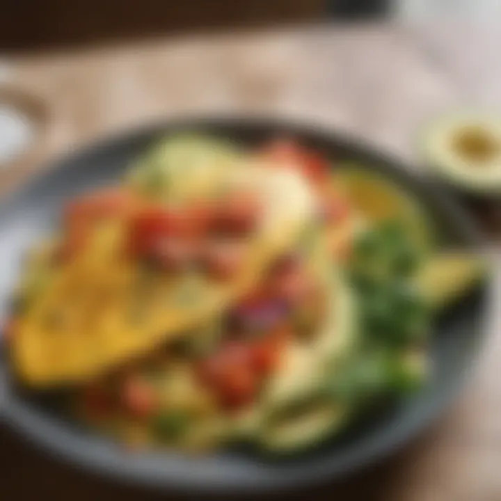 A plate of colorful vegetable omelette served with avocado on the side, highlighting wholesome ingredients.