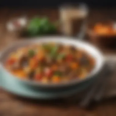 Delicious and Nutritious Vegetarian Dish A hearty vegetarian dish served on a plate
