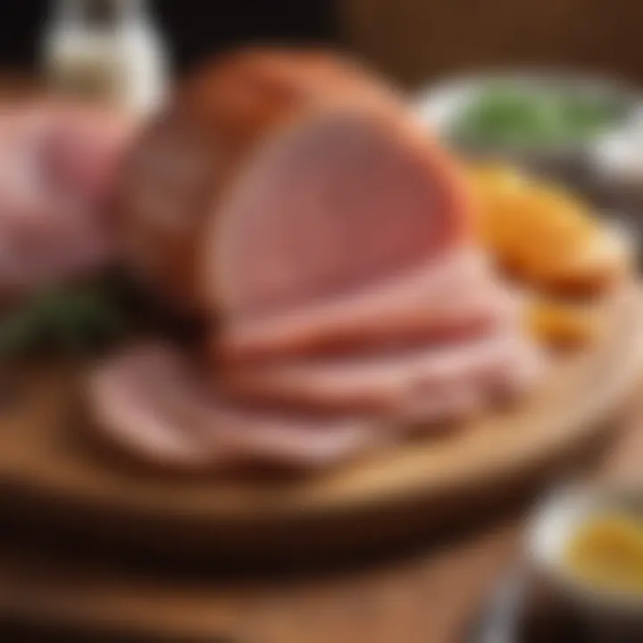 Vermont spiral sliced ham being served alongside traditional accompaniments.