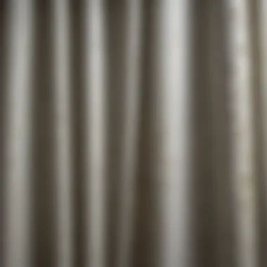 Close-up view of moldy shower curtain showing growth patterns