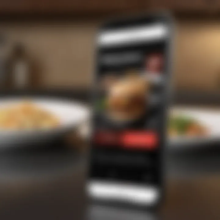 A smartphone displaying the Food Network app