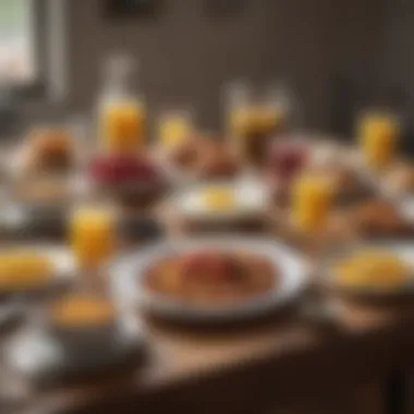 Global Breakfast Influences An inviting breakfast table set with diverse culinary delights from various cultures.
