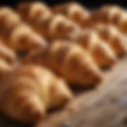 Freshly baked croissants showcasing golden layers