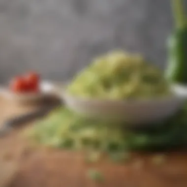 Zoodles Paired with Protein Zucchini noodles served alongside a protein of choice